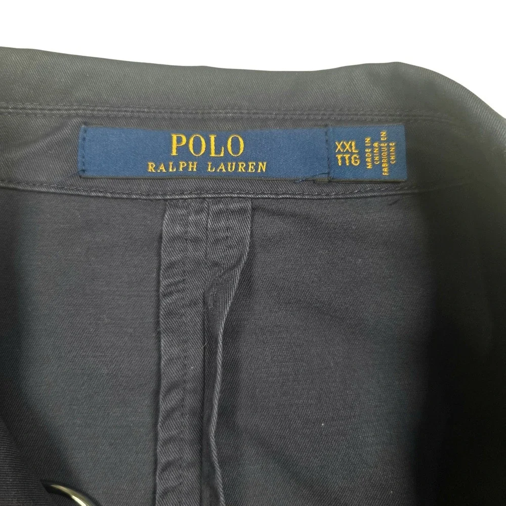 Polo Ralph Lauren Sport Coat Mens XXL Navy Blue Cotton Stretch Blazer Jacket